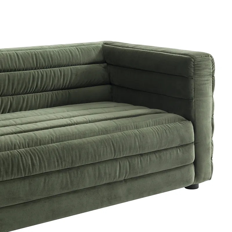 Colorado 3 Seater Sofa Moss Velvet, 240cm W x 96cm D x 71cm H (RRP $4999) - Image 3