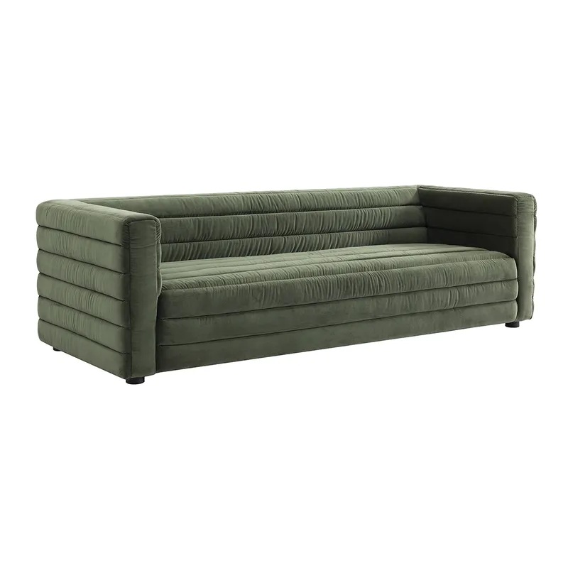 Colorado 3 Seater Sofa Moss Velvet, 240cm W x 96cm D x 71cm H (RRP $4999) - Image 2