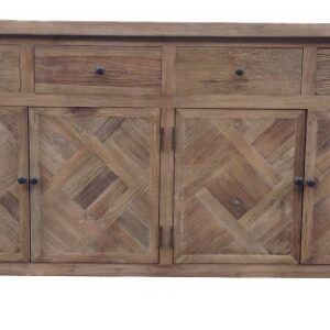 "Marrakesh" Hardwood Parquetry Buffet Recycled Elm, 180cmL x 42cmW x 88cmH (RRP $2999)