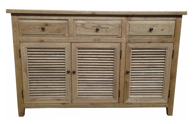 "Palm Beach" Timber 3 Door Sideboard Buffet Oak, 140cm x 45cm x 90cmH - Image 2