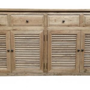 "Palm Beach" Timber 4 Door Sideboard Buffet Oak, 180cm x 45cm x 90cmH