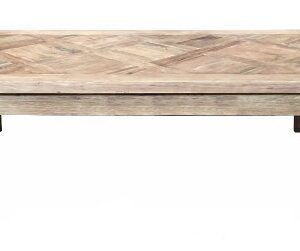 "Marrakesh" Hardwood Parquetry Coffee Table with tapered legs Recycled Elm, 140cm x 70cm x 42cmH