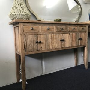 "St Moritz" Recycled Elm Timber Hall Table Console Narrow 130cmW x 28cmD x 80cmH
