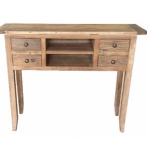 "St Albany" Recycled Elm Timber Hall Table Narrow Console Natural, 100cmW x 28cmD x 80cmH