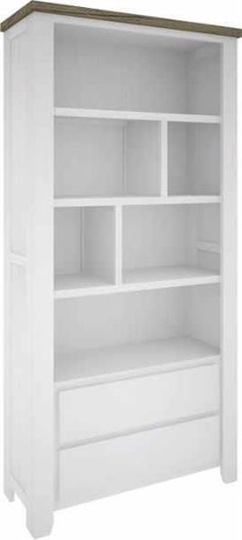 "Jefferson" Hamptons Style Timber Bookcase, Two Tone, 100cmL x 38cmD x 200cmH - Image 3