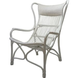 "Byron" Alfresco Hamptons Style Rattan Cane Occasional Chair White, 66cmW x 94cmD x 102cmH (RRP $799)